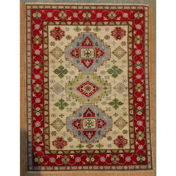 Afghan-Kazzak-Ivory-Red